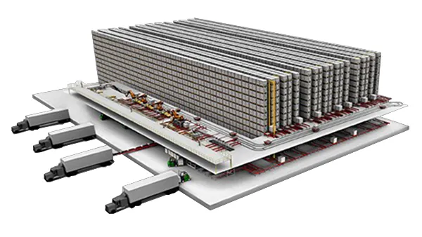 Solución de sistema de almacenamiento automatizado Multishuttle para almacenamiento en frío